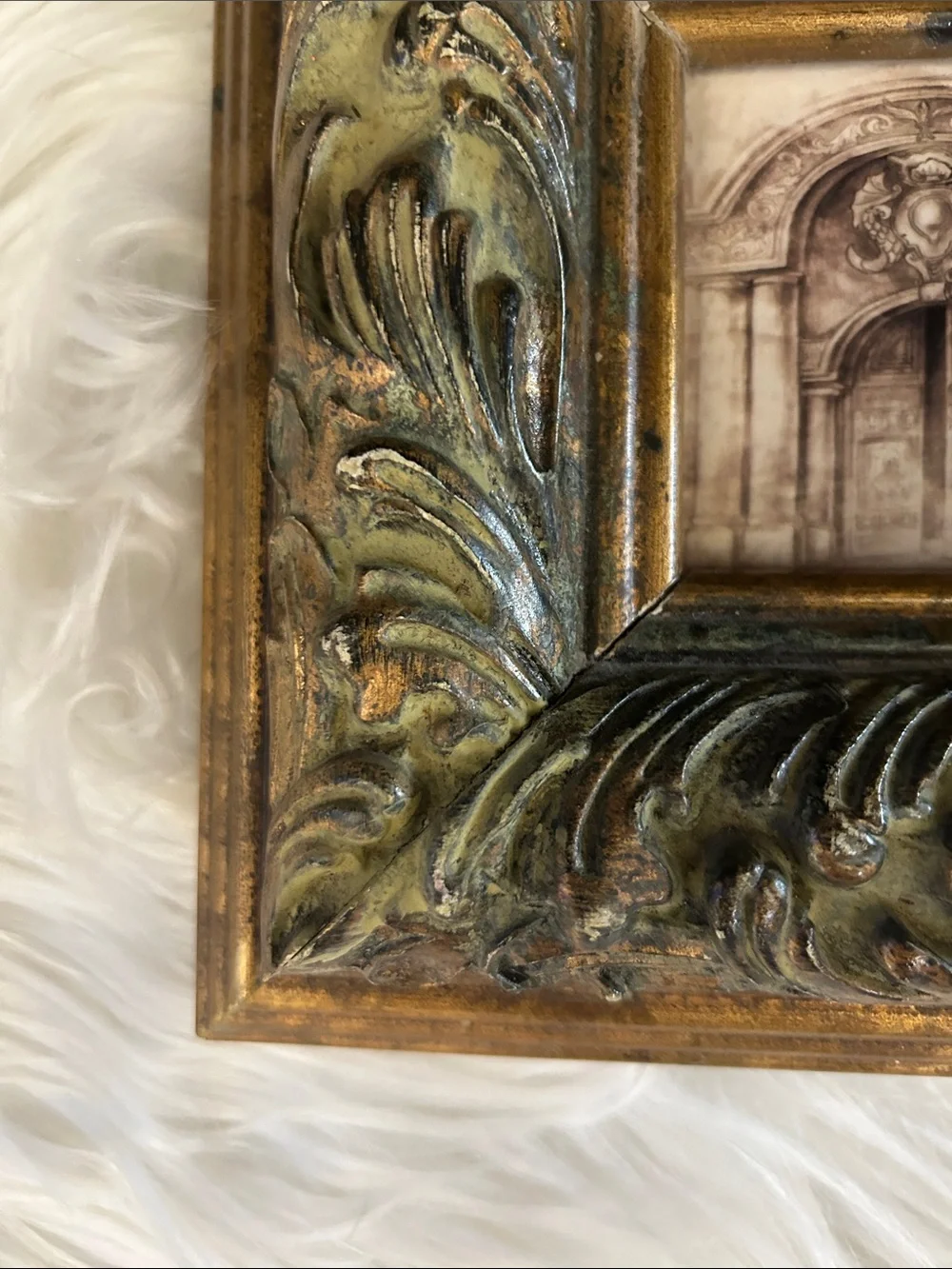 New Ornate Gold and Green Decorative Picture Frame